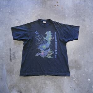 Vintage 90s Treasure Cay Bahamas Faded Black Graphic Tee Single Stitch Mens XL